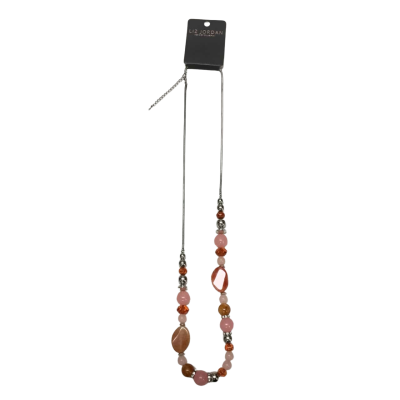 Liz Jordan Noni B Beaded Necklace With Pink & Orange Beads - BNWT - RRP$49.95