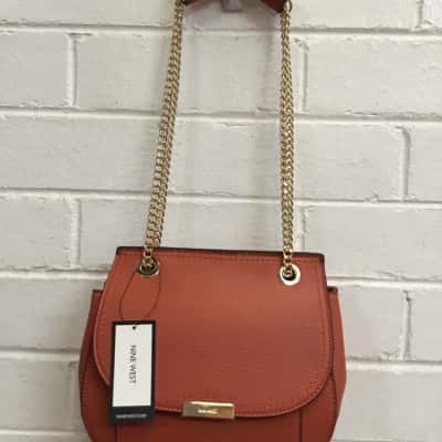 Nine West Womens Handbag Burnt Orange / Gold 