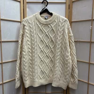 Ghanda Women's  Size S / XS Crew Neck Jumper /  Cream 