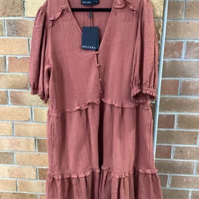 Decjuba Womens  Size 14 Carla Puff Sleeve Mini Dress 