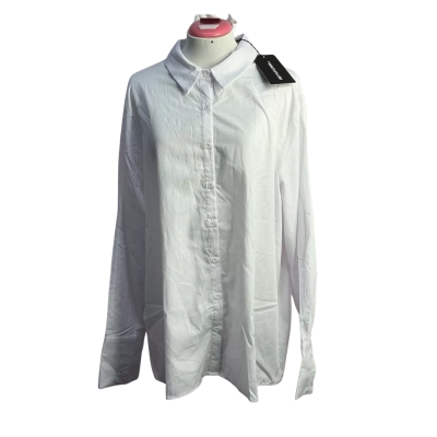 Pretty Little Thing Womens  Size 10 Button Up Top White 
