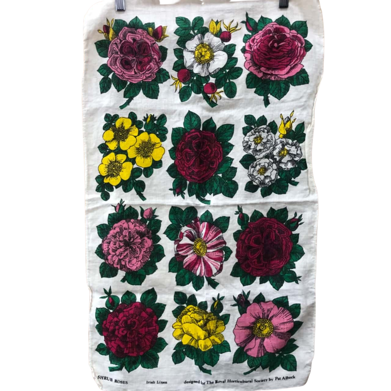 Roses Irish Linen Tea Towel