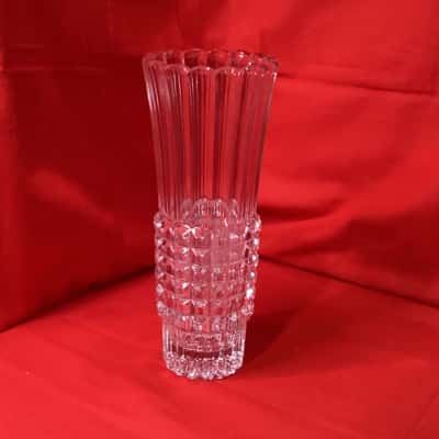 Vintage Mid-Century Modern Clear Glass Bouquet Vase
