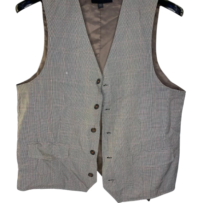 Oxford Mens  Size M Suit Vest Grey / Pattern / Pinstriped 