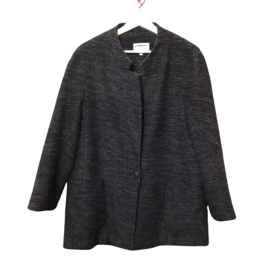 Veronika Maine Women's Size 12 Brown Wool-blend Winter Coat 