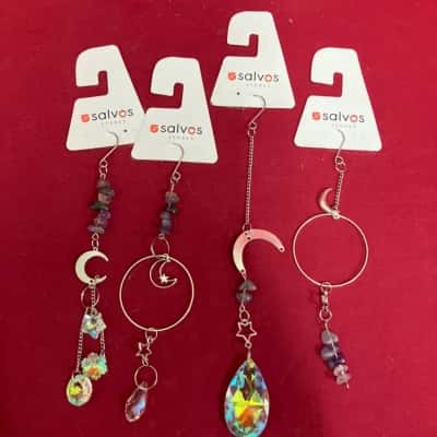 Sun Catchers Faux Crystal x 3 Moon, Star / Flower / Teardrop