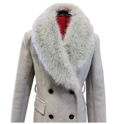 Forever New Womens  Size 10 double breasted Coat Grey 