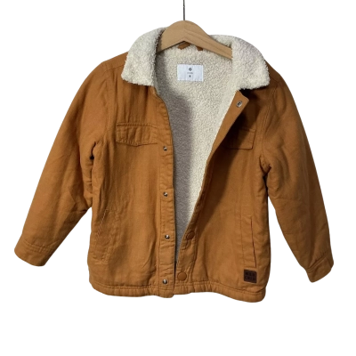Target Kids Size 5 Brown / Beige Fleece Lined Button up Jacket