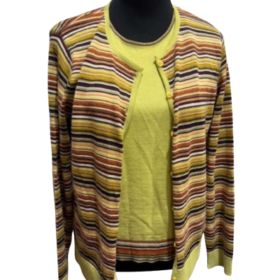  Olsen Twin set Size 8 Brown / Green / Striped 