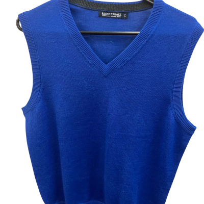 Sportscraft Mens  Size S/M 100% wool Vest Blue 