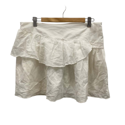 Country Road Women's Size 14 Mini Ruffle Skirt Off White RRP$100