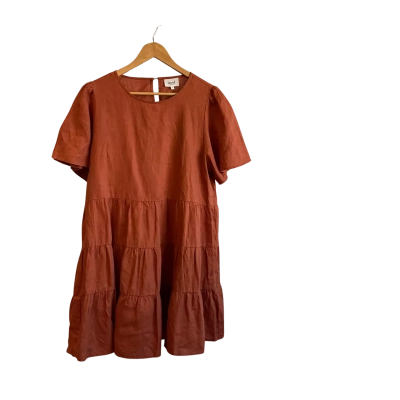 “Seed” - Womens Dress - Size 12 - Burnt Orange / Orange 