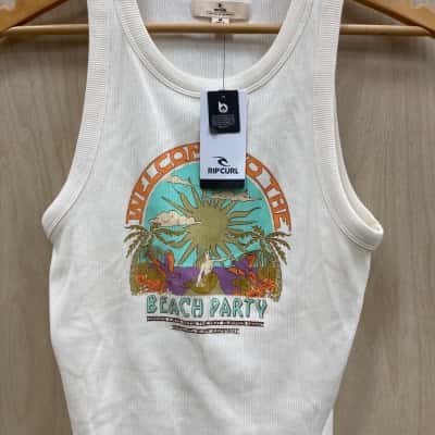 Rip Curl Womens Size M Cream Top 4