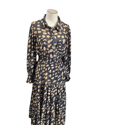 Brave + True Long Sleeve Brown Spotted Dress Size S
