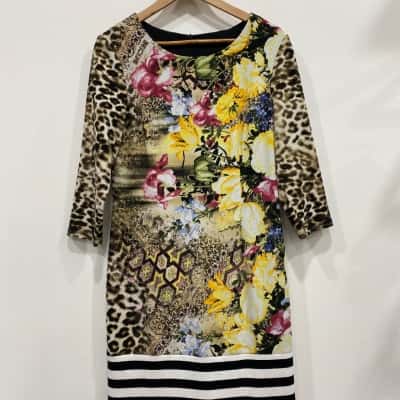 Frank Lyman Womens  Size 14 Long Sleeve Dress Floral / Multicoloured 
