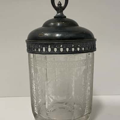 Antique serving jar with lid