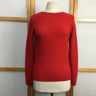 Uniqlo Womens  Size XS 100% Cashmere Red Jumper