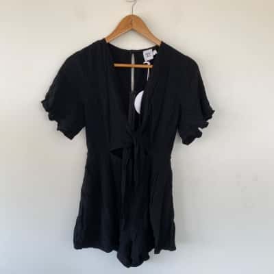 Princess Polly Black Erickson Playsuit  Size 8