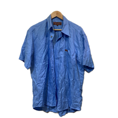  Marlboro Classics Mens Size L Blue Short Sleeve Button Up Shirt
