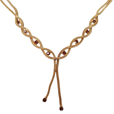  Women's Gold-tone and Orange Necklace 