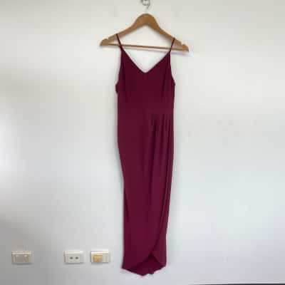 Showpo Burgundy Strappy Midi Dress  Size 10