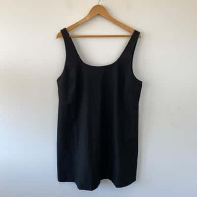 Monkl Black Sleeveless Loose Fit Mini Dress  Size L 