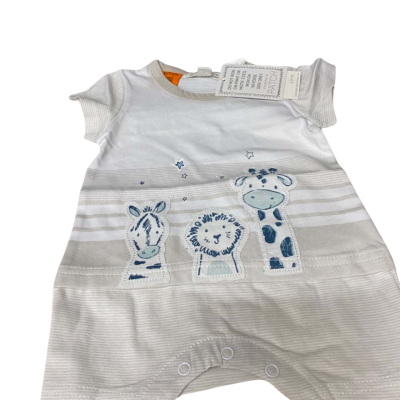 RRP $29.99 Pumpkin Patch Kids  Size 000 Onesie Blue / White 
