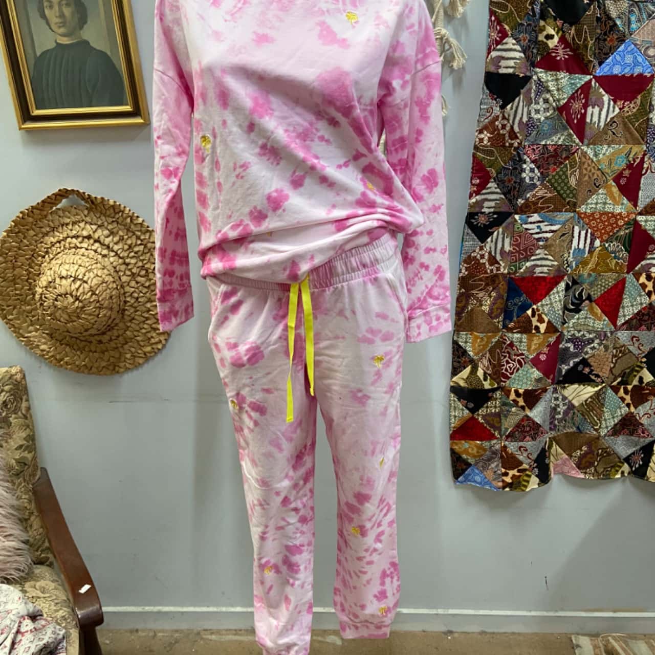 BNWT Bed Head Pajamas L/S Set Size XS Pink Tie Dye