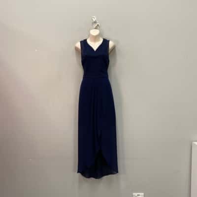 Forever New Womens  Size 10 Midi Dress Navy Blue 