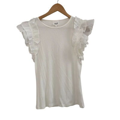 Seed Heritage Womens  Size L Short Sleeve Top White 