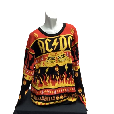 AC/DC Band Merch Mens  Size XXL Jumper Black  / Red / White / Yellow 