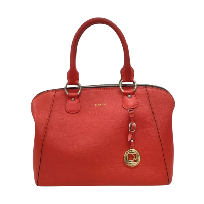 Vintage DA MILANO Italia Red Structured Leather Handbag
