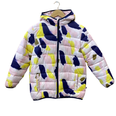 Minti Kids Pink Patterned Puffer Jacket Size 12
