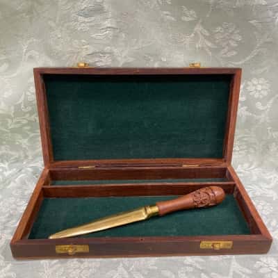 Vintage-style Wooden Box & Letter Opener