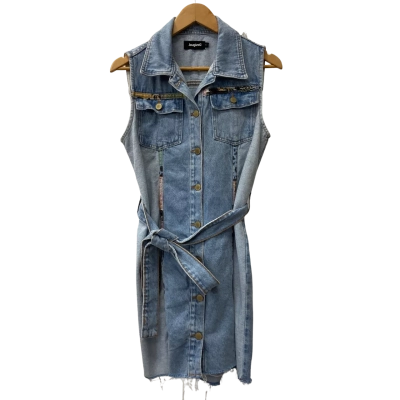 Desigual. Washed Effect Denim Mini Dress Size L