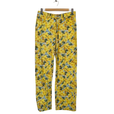 M/SF/T Womens  Size 10 High Waisted Pants / Straight Leg Pants Blue / Floral / Yellow 