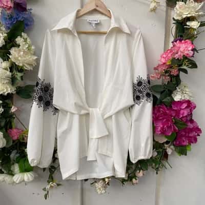 Joseph Ribkoff Womens  Size 14 Long Sleeve Shirt White 