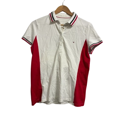 Tommy Hilfiger Women’s Size L White and Red Polo Shirt