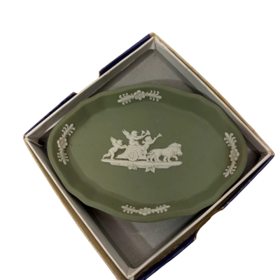 Wedge green jasperware vintage trinket dish 