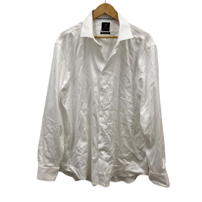 Peter Jackson Mens Size 46 Long Sleeve Cotton Shirt White 