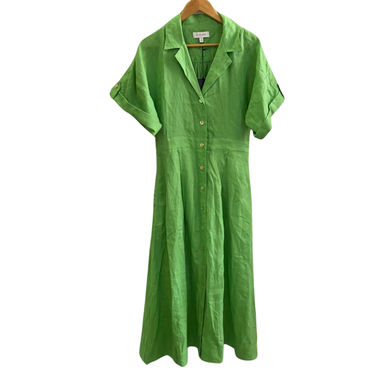 Witchery Womens Size 14 Linen Shirt Maxi Dress / Short Sleeve Dress Green BNWT RRP$199.95(s) Witchery Womens Size 14 Linen Shirt Maxi Dress / Short Sleeve Dress Green BNWT RRP$199.95(s)