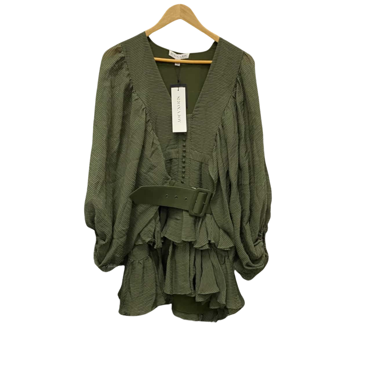 Shona Joy Womens Size 10 Long Sleeve / Mini Dress Green / Striped (s) - New With Tags | Salvos Stores Shona Joy Womens Size 10 Long Sleeve / Mini Dress Green / Striped (s) - New With Tags | Salvos Stores