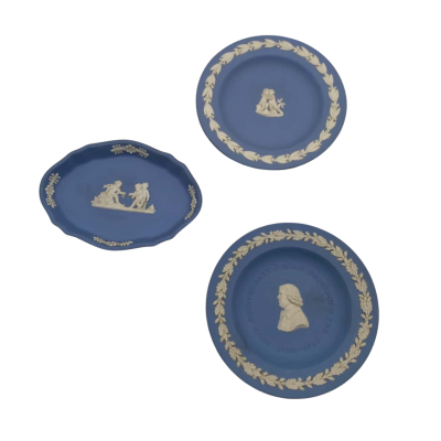 3x Vintage Wedgwood Jasperware Pin/Trinket Dishes