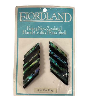  FIORLAND Finest New Zealand Hand Crafted Paua Shell Stud Earrings 
