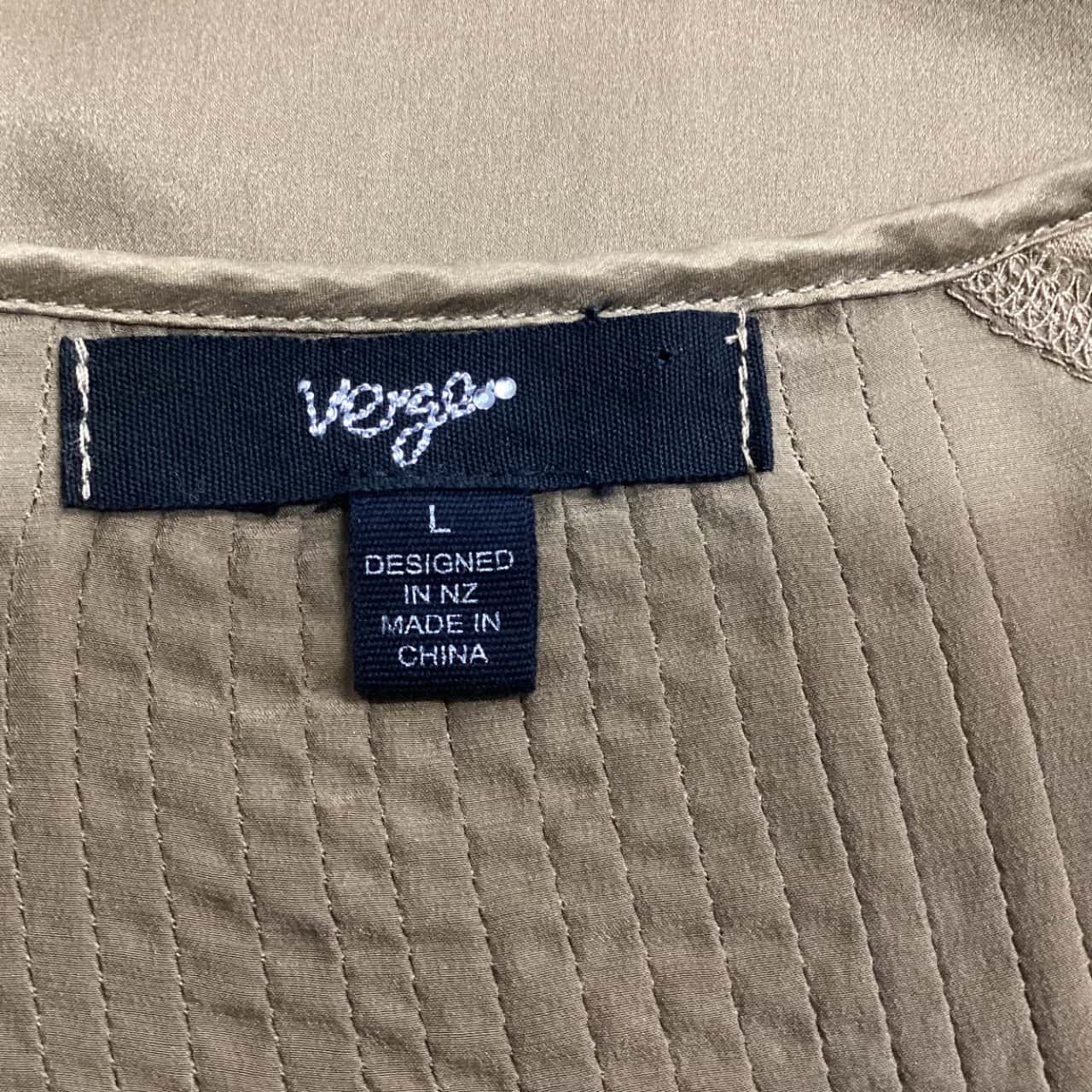 Verge Womens Size L Long Sleeve Bronze Gold Top(s)