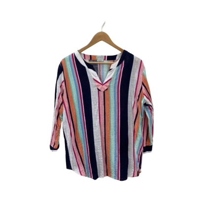Van Heusen Womens  Size L 3/4 Sleeve Top Multicoloured / Striped 
