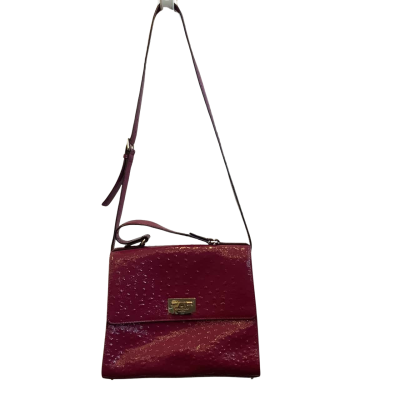 Kate Spade Womens Front Flap Cow Leather Handbag Dark Hot Pink