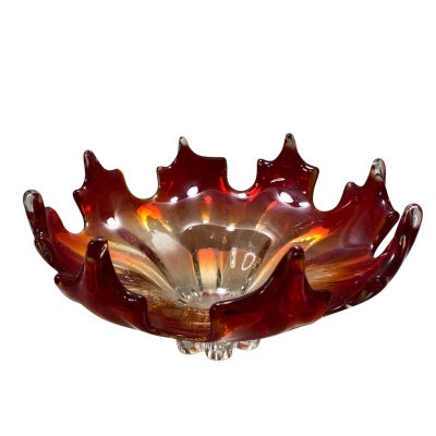 vintage Murano art glass bowl or centerpiece, likely produced in the 1950s or 1960s