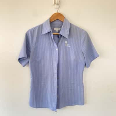 NNT Blue Striped Short Sleeve Shirt Size 10 