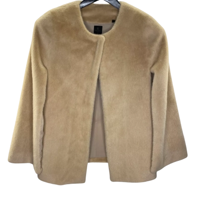 David Lawrence Womens  Size M Fur Poncho Beige 
